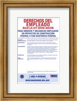 Framed Employee Rights Under the Davis-Bacon Act Spanish Version 2012