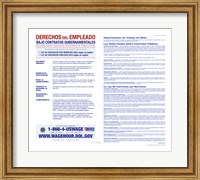 Framed Employee Rights on Government Contracts Spanish Version 2012