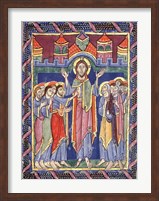 Framed Albani Psalter, appearance of the Risen One on the eighth day