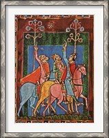 Framed St. Albans Psalter, The Three Magi following the star