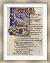 Framed Psalm 136,  Initial S In Albani Psalter