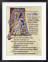 Framed Psalm 24, Initial A. In Albani Psalter