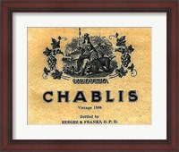 Framed Chablis Wine Label