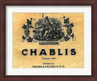 Framed Chablis Wine Label