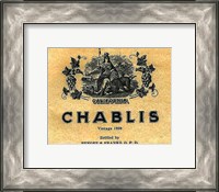 Framed Chablis Wine Label