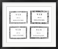 Framed Labels of Chateauneuf du Pape