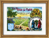 Framed Red table wine from Rishon de Zion Palestine