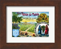 Framed Red table wine from Rishon de Zion Palestine