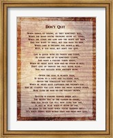 Framed Don't Quit Poem