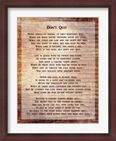 Framed Don't Quit Poem