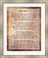 Framed Don't Quit Poem