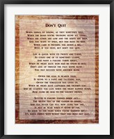 Framed Don't Quit Poem