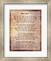 Framed Don't Quit Poem