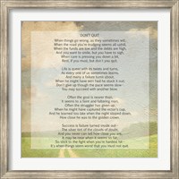 Framed Don't Quit Poem (field)
