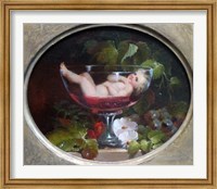 Framed Cupid in a Wine Glass