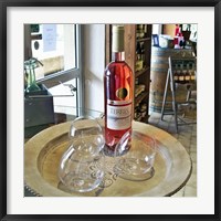 Framed Taster Glass Around a Bottle of Ventoux Rose