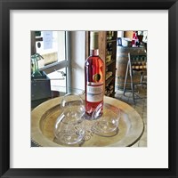 Framed Taster Glass Around a Bottle of Ventoux Rose