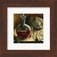 Framed Still Life with Jug of Wine, Bread and Glasses