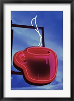 Framed Neon Coffee Cup Sign