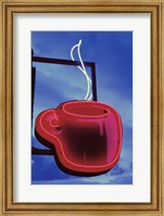 Framed Neon Coffee Cup Sign