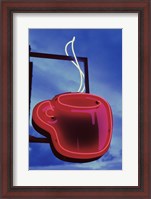 Framed Neon Coffee Cup Sign