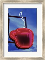 Framed Neon Coffee Cup Sign