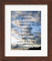 Framed Serenity Prayer - skies
