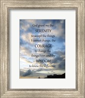 Framed Serenity Prayer - skies