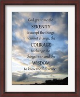 Framed Serenity Prayer - skies