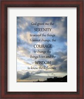 Framed Serenity Prayer - skies