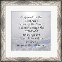 Framed Serenity Prayer - clouds