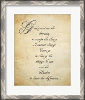 Framed Serenity Prayer - quote