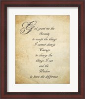 Framed Serenity Prayer - quote