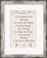 Framed Serenity Prayer quote