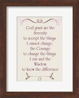 Framed Serenity Prayer quote