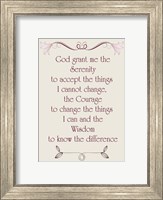 Framed Serenity Prayer quote