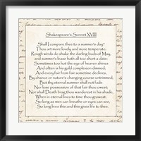 Framed Shakespeare's Sonnet 18 - word frame