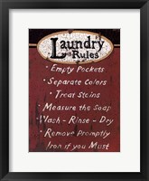 Framed Laundry Rules - Red