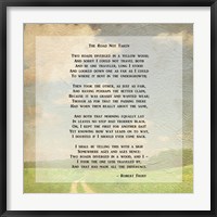 Framed Robert Frost Road Less Traveled Poem