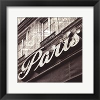 Framed Newsprint Paris