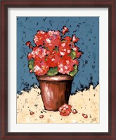 Framed Bright Geraniums