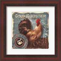 Framed Gold Rooster