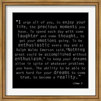 Framed Be Enthusiastic, Jimmy V Quote