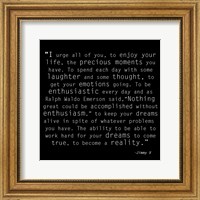 Framed Be Enthusiastic, Jimmy V Quote
