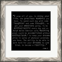 Framed Be Enthusiastic, Jimmy V Quote