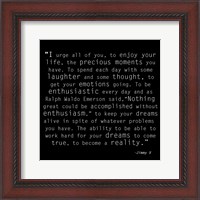 Framed Be Enthusiastic, Jimmy V Quote