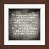 Framed Enthusiasm Jimmy V Quote