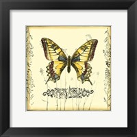 Butterfly and Wildflowers I Framed Print