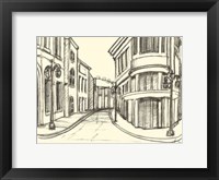 Framed B&W Sketches of Downtown IV