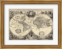 Framed Vintage World Map - Orbis Geographica